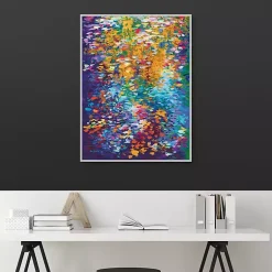 Kirklands Home Colorful Dance of Leaves Framed Canvas Art Print Best