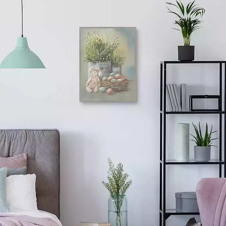 Easter Decorations>Kirklands Home Colorful Eggs Rustic Easter Canvas Wall Art