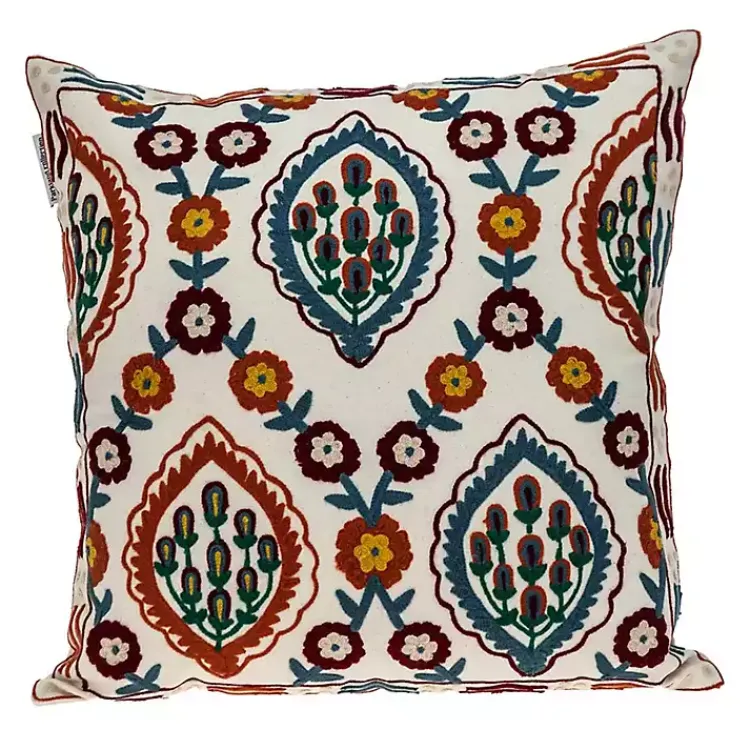 Pillows>Kirklands Home Colorful Embroidered Florina Pillow Multi