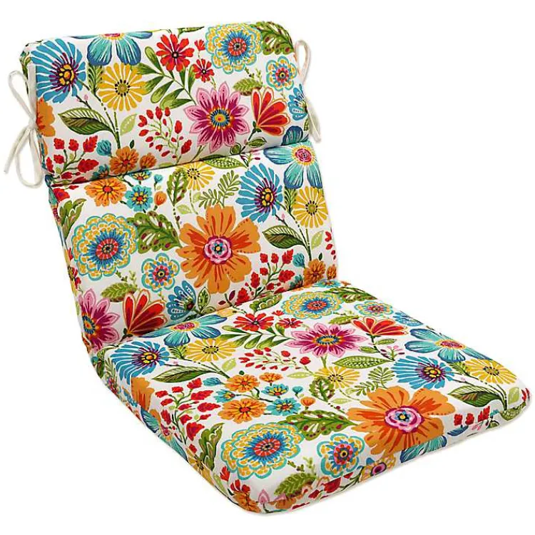 Kirklands Home Colorful Floral Outdoor Chair Cushion Multi Sale