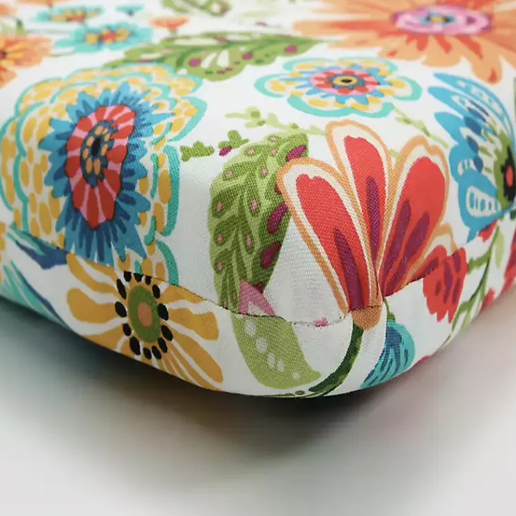 Kirklands Home Colorful Floral Outdoor Chair Cushion Multi Sale