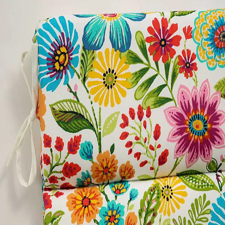 Kirklands Home Colorful Floral Outdoor Chair Cushion Multi Sale
