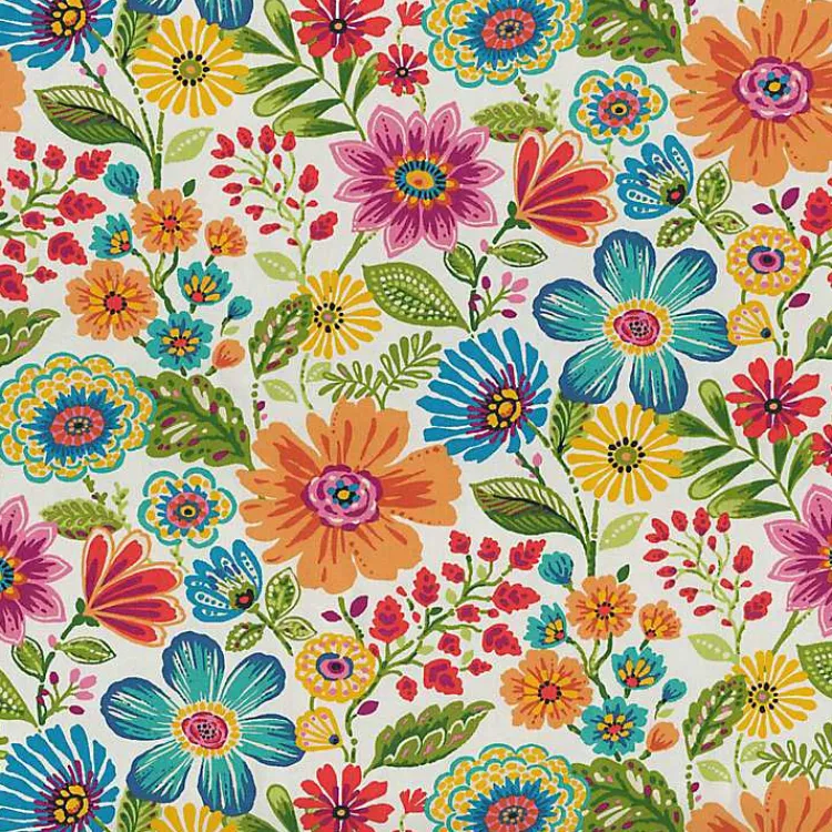 Kirklands Home Colorful Floral Outdoor Seat Cushions, Set of 2 Multi Hot