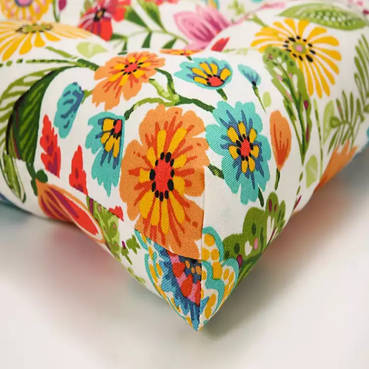 Kirklands Home Colorful Floral Outdoor Seat Cushions, Set of 2 Multi Hot