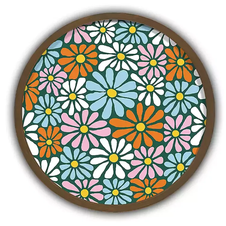 Kirklands Home Colorful Flowers Round Framed Wall Art Outlet