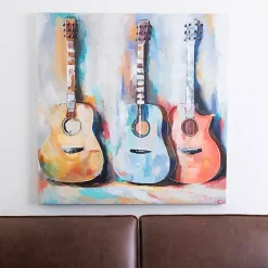 Kirklands Home Colorful Guitars Canvas Art Print Multi New