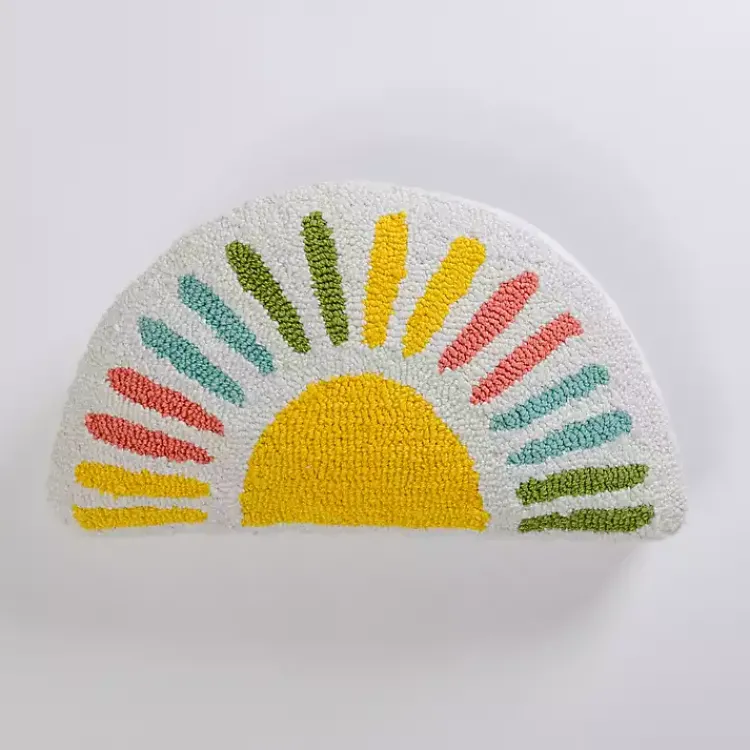 Kirklands Home Colorful Half-Sun Shaped Outdoor Pillow New