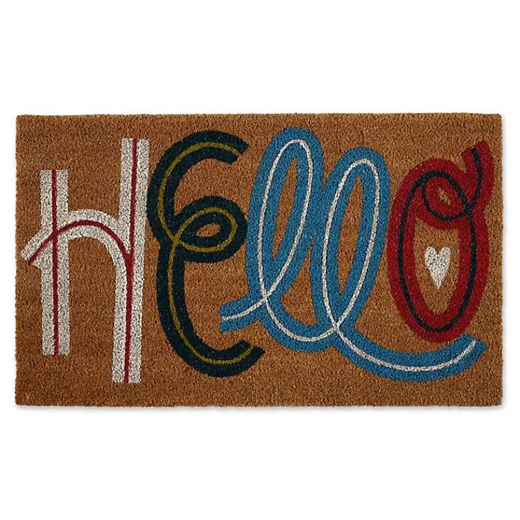 Kirklands Home Colorful Hello Coir Doormat Outlet