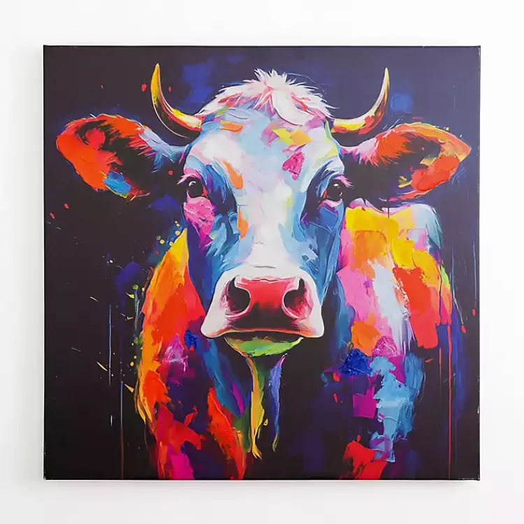 Kirklands Home Colorful Moo Canvas Art Print Multi Best