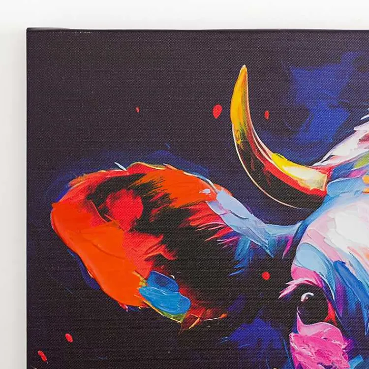 Kirklands Home Colorful Moo Canvas Art Print Multi Best