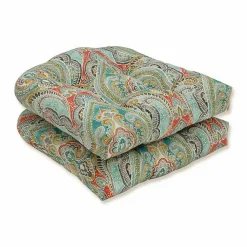 Kirklands Home Colorful Paisley Outdoor Seat Cushions, Set of 2 New