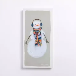Christmas Art & Wall Decor>Kirklands Home Colorful Snowman Canvas Art Print
