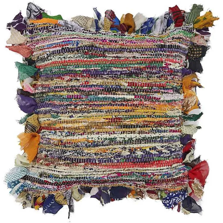 Pillows>Kirklands Home Colorful Striped Shabby Chic Throw Pillow Multi