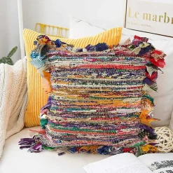 Pillows>Kirklands Home Colorful Striped Shabby Chic Throw Pillow Multi