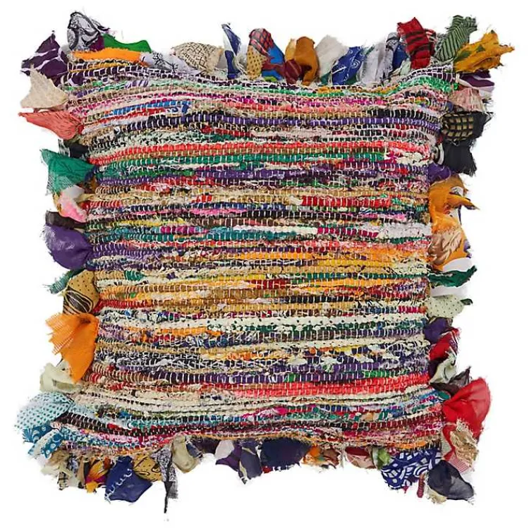Pillows>Kirklands Home Colorful Striped Shabby Chic Throw Pillow Multi