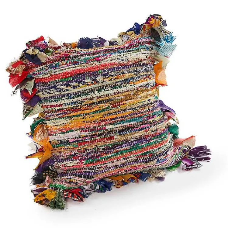 Pillows>Kirklands Home Colorful Striped Shabby Chic Throw Pillow Multi