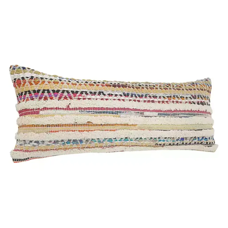 Pillows>Kirklands Home Colorful Stripes Textured Handwoven Lumbar Pillow Multi