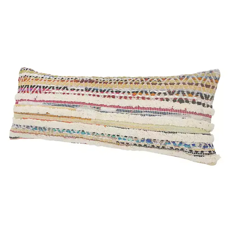 Pillows>Kirklands Home Colorful Stripes Textured Handwoven Lumbar Pillow Multi