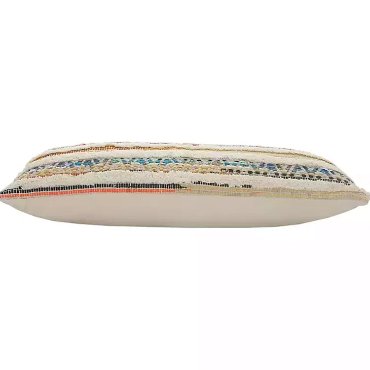 Pillows>Kirklands Home Colorful Stripes Textured Handwoven Lumbar Pillow Multi