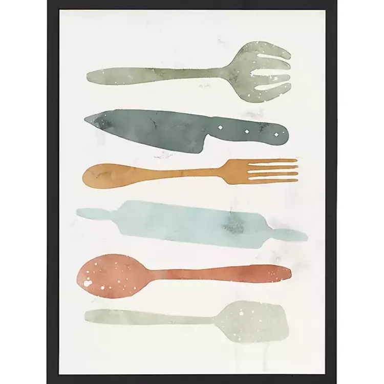 Kirklands Home Colorful Utensils Framed Art Print Outlet