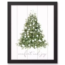 Christmas Art & Wall Decor>Kirklands Home Comfort and Joy Tree Framed Canvas Art Print