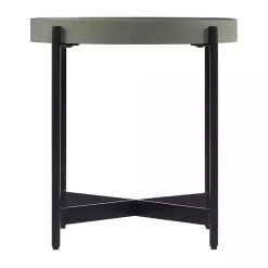 Kirklands Home Concrete Round Tray Top Side Table Gray Clearance