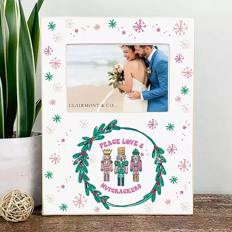 Christmas Decorations>Kirklands Home Confetti Nutcracker Trio Wreath Picture Frame, 4x6