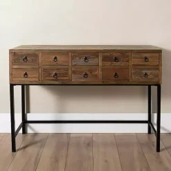 Kirklands Home Console Table with Keeping Drawers Brown Outlet