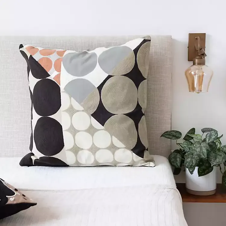 Pillows>Kirklands Home Contemporary Geometric Dots Throw Pillow
