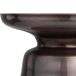 Kirklands Home Copper Metal Accent Table with Bell Shaped Base Brown Outlet