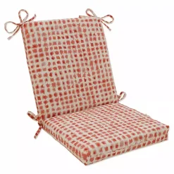 Kirklands Home Coral Checkered Outdoor Chair Cushion Best