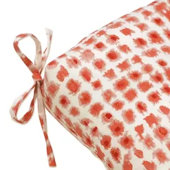 Kirklands Home Coral Checkered Outdoor Settee Cushion Discount