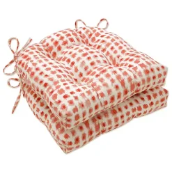 Kirklands Home Coral Checkered Wicker Chair Cushions, Set of 2 Sale