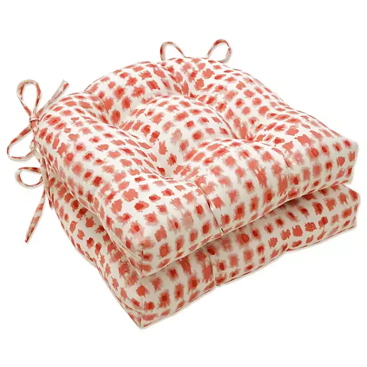 Kirklands Home Coral Checkered Wicker Chair Cushions, Set of 2 Sale
