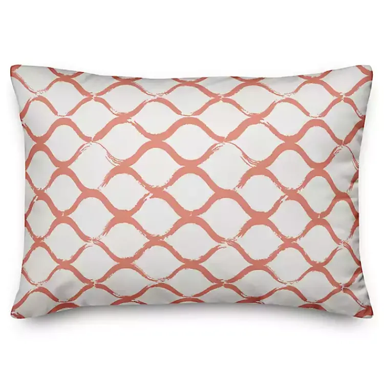 Pillows>Kirklands Home Coral Coastal Diamond Print Pillow