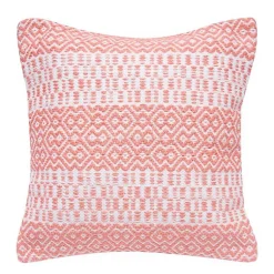 Kirklands Home Coral Diamond Stripe Indoor/Outdoor Pillow Pink Hot