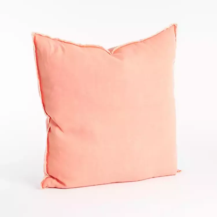 Pillows>Kirklands Home Coral Fringed Edge Pillow Pink