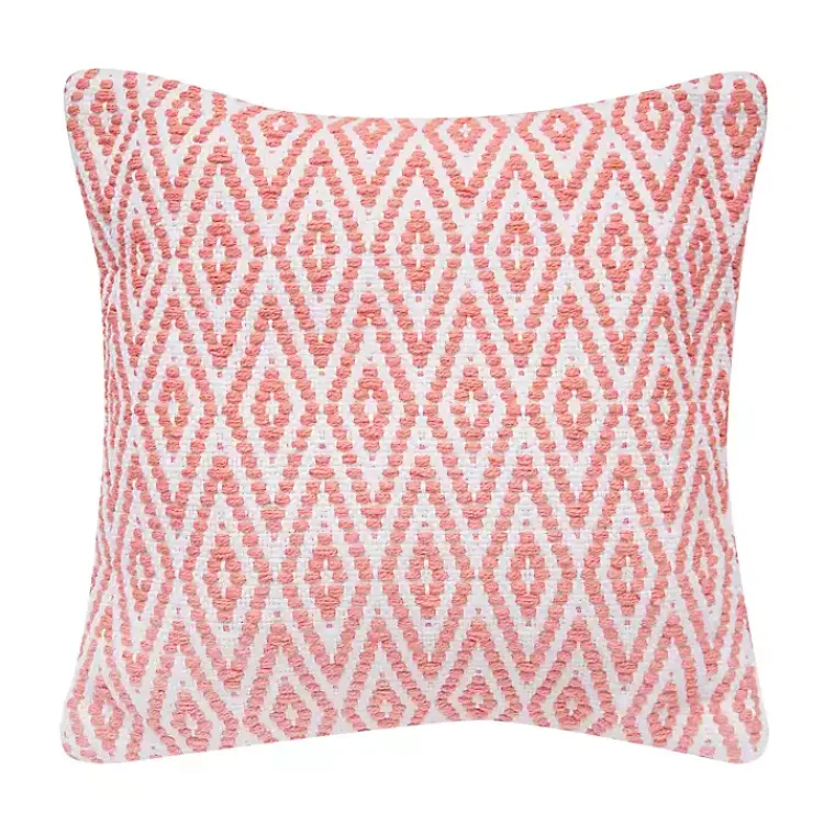Pillows>Kirklands Home Coral Harlequin Indoor/Outdoor Pillow