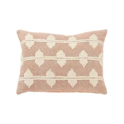 Pillows>Kirklands Home Coral Heathered Embroidered Diamond Throw Pillow