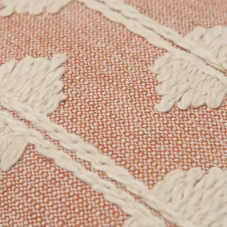 Pillows>Kirklands Home Coral Heathered Embroidered Diamond Throw Pillow