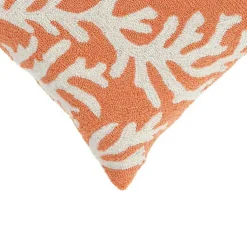 Kirklands Home Coral Ocean Flower Outdoor Accent Pillow Orange Hot