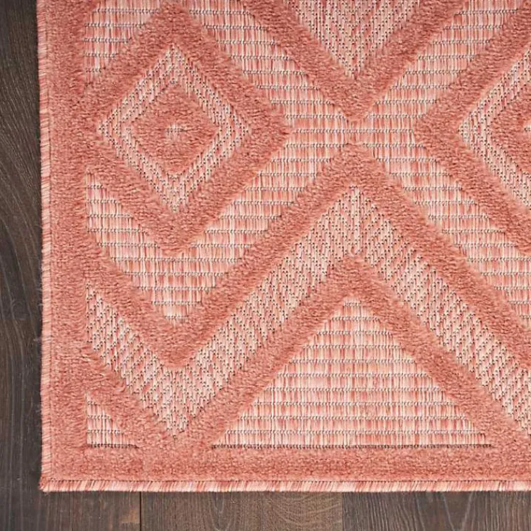 Kirklands Home Coral Diamond Indoor/Outdoor Area Rug, 5x7 Orange Clearance