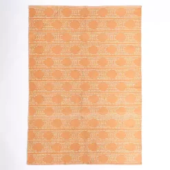 Kirklands Home Coral Shibori Outdoor Area Rug, 5x7 Orange Hot