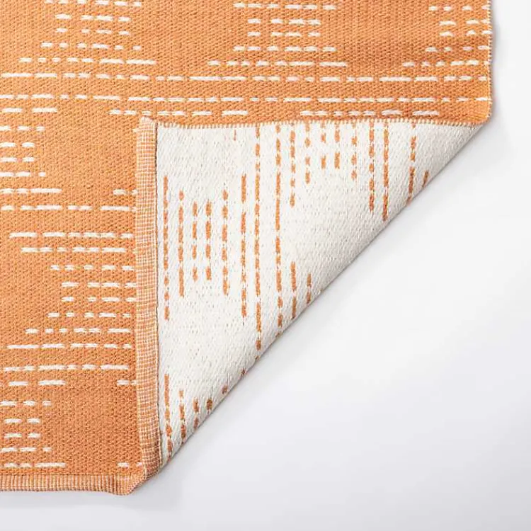 Kirklands Home Coral Shibori Outdoor Area Rug, 5x7 Orange Hot