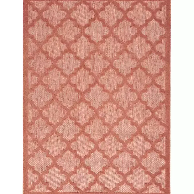 Kirklands Home Coral Trellis Indoor/Outdoor Area Rug, 6x9 Pink Best