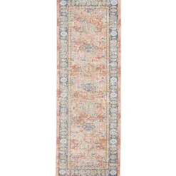 Kirklands Home Coral Vintage Border Runner, 2x8 Hot