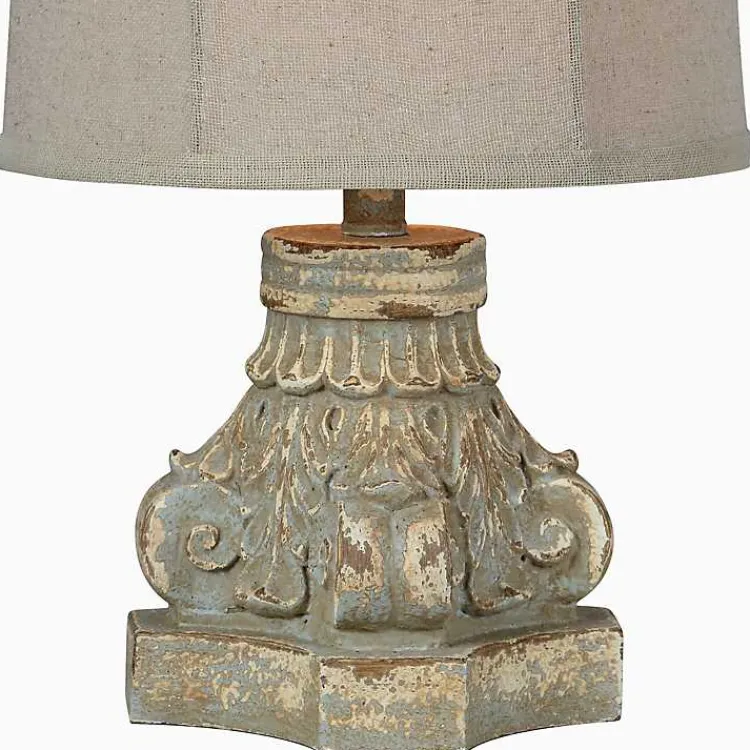 Kirklands Home Corinthian Column Table Lamps, Set of 2 Ivory Discount