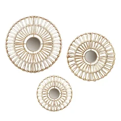 Kirklands Home Corn Husk Wrapped Mirrors, Set of 3 Sale