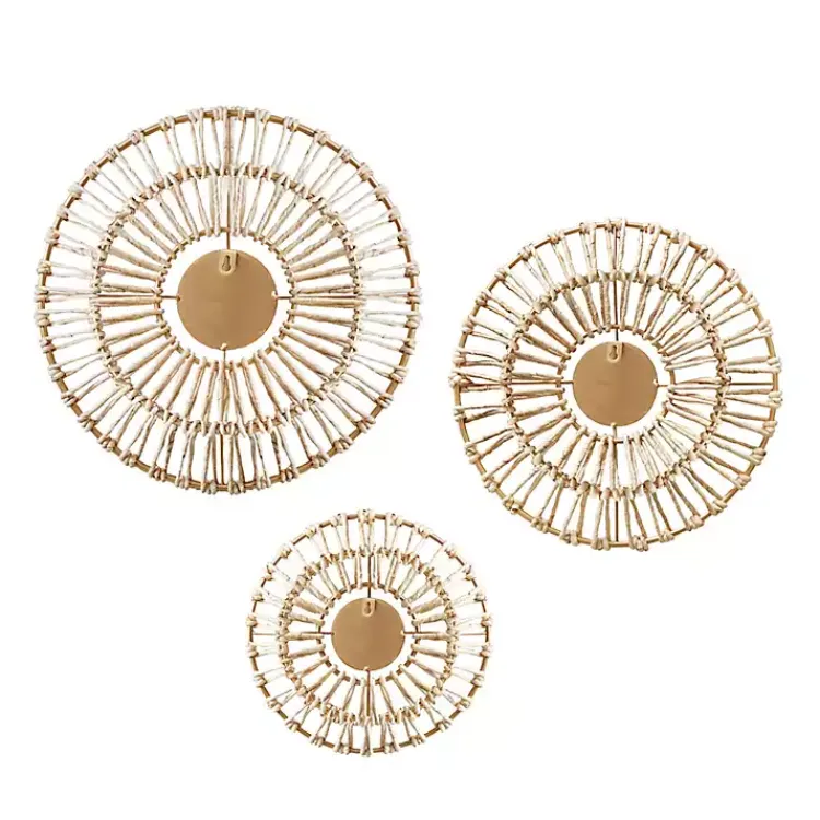 Kirklands Home Corn Husk Wrapped Mirrors, Set of 3 Sale