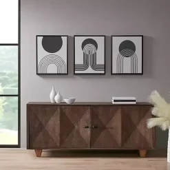 Kirklands Home Cosmic Curl Geometric 3-pc. Grayscale Wall Art Outlet